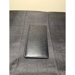 Louis Vuitton Brazza Wallet Black Epi Leather Long Bifold Mens Wallet